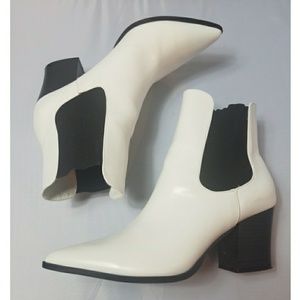Forever 21 white ankle boots